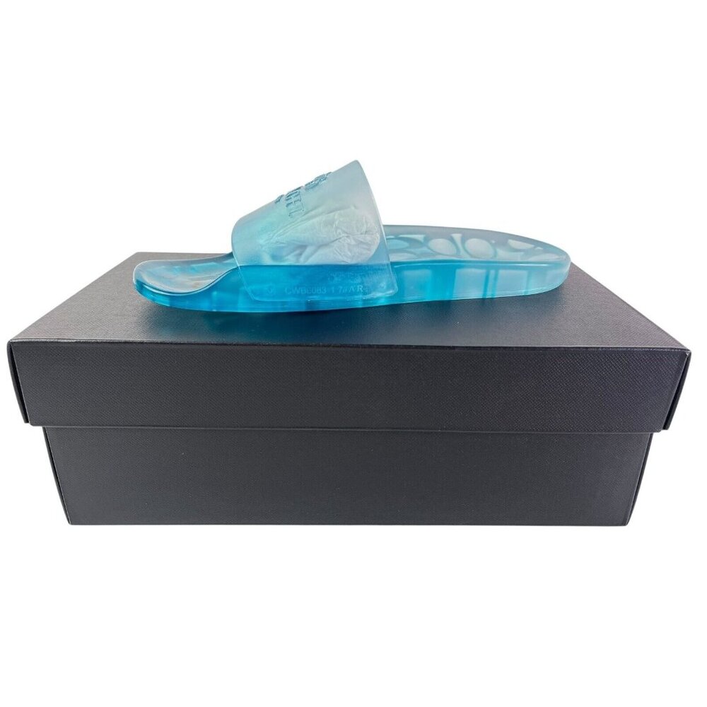 NEW Coach Ulyssa Jelly Shoes Rubber Pool Slides Sandals Size 7 Blue Sea Mist